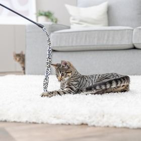 BASTÃO EM PLÁSTICO COM TIRA EM PELÚCIA E CATNIP