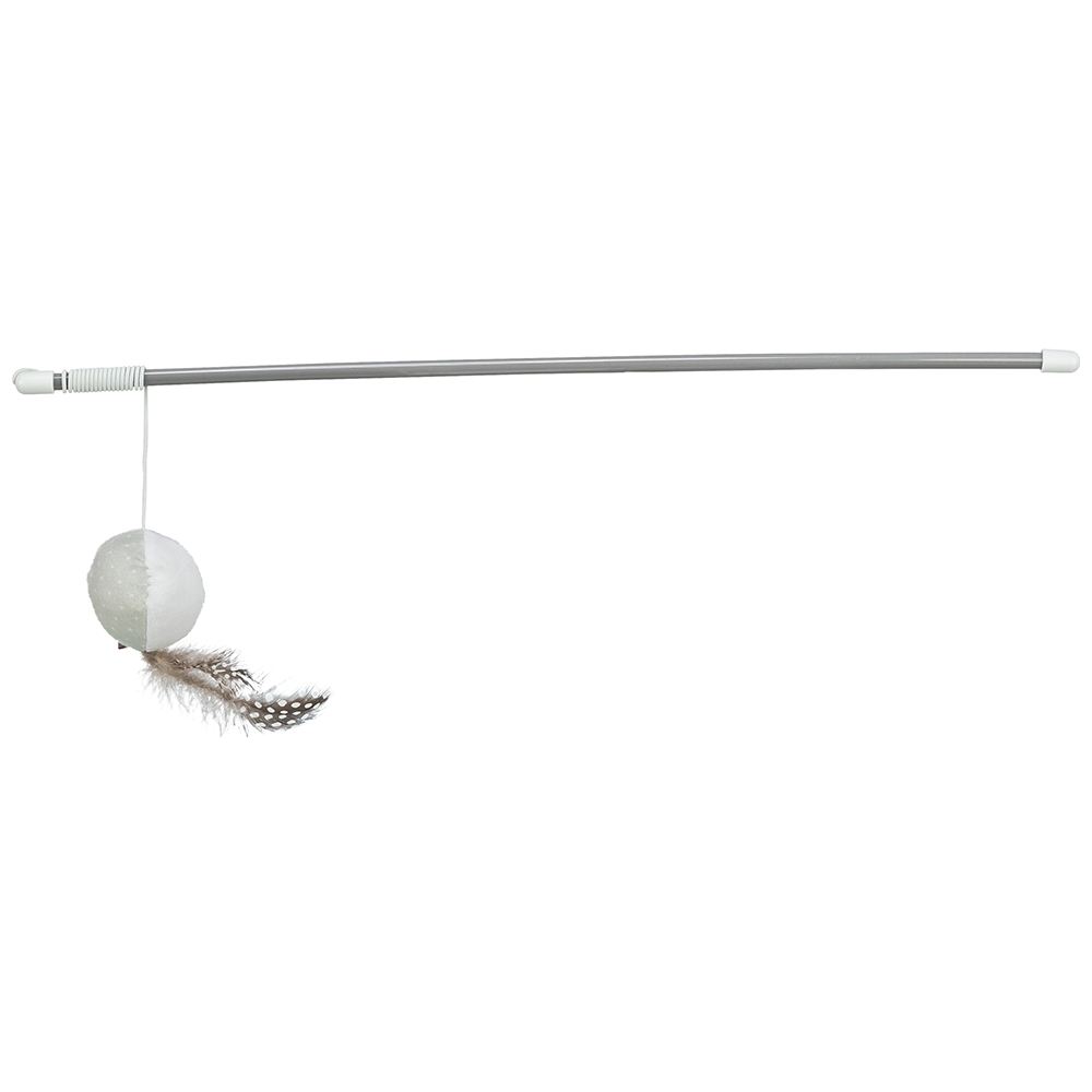 BASTÃO COM BOLA E PENAS EM PLÁSTICO/PELÚCIA PARA GATOS