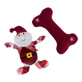 CONJUNTO DE NATAL COM FIGURAS EM PELÚCIA